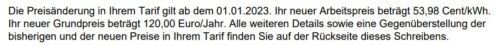 53,98 Cent für den Strom pro kW/h