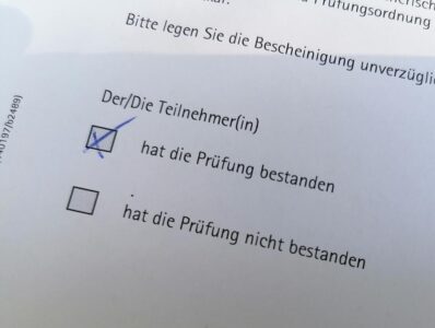 Prüfung bestanden!