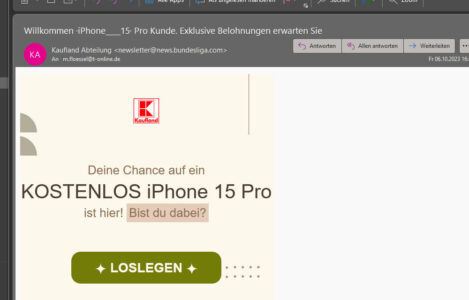 Scheißdreck per Mail, immer wieder ...