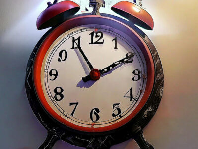 Der Winter, die Uhr und eine Stunde (Bild aus der KI)