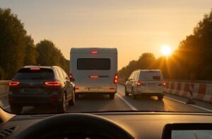 Sonntags auf der Autobahn - Symbolisches KI Bild