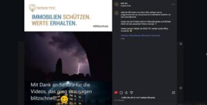 Echte Blitze über dem Odenwald, nachts aufgenommen und später im RESIS-TEC-Reel verarbeitet.