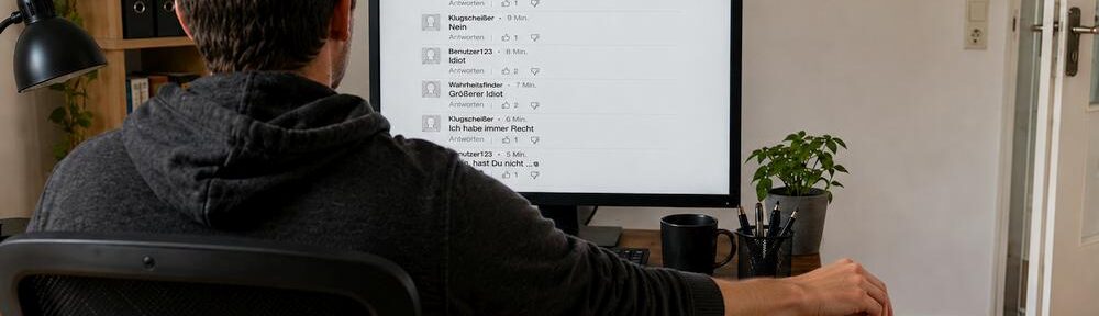 Wenn die Kommentarschlacht nur noch im Kreis läuft, macht es irgendwann plonk. KI-generiertes Symbolbild.