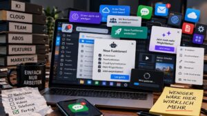 Aufgeblähte Software mit KI, Cloud, Abos und Zusatzfunktionen, obwohl eigentlich nur ein einfaches Werkzeug zum Arbeiten gebraucht wird.