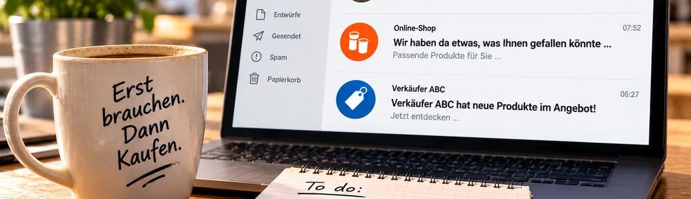 Drei Mails, jede Menge Angebote und kein einziger Bedarf. Aber Hauptsache, das Marketing denkt an mich. ;-)